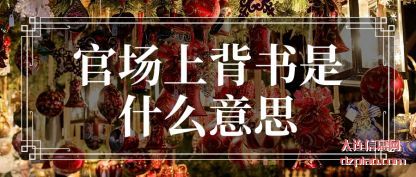详解官场上背书是什么意思