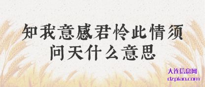 说说知我意感君怜此情须问天什么意思