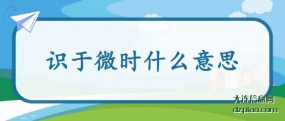 了解识于微时什么意思