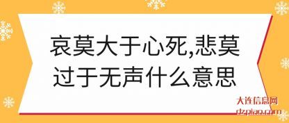 解答哀莫大于心死,悲莫过于无声什么意思