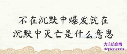 说说不在沉默中爆发就在沉默中灭亡是什么意思
