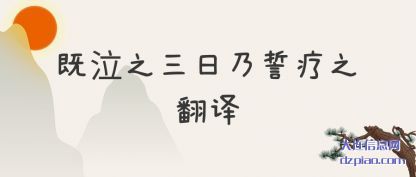 理会既泣之三日乃誓疗之翻译