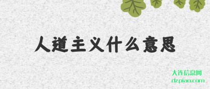 议论人道主义什么意思
