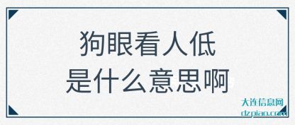 详解狗眼看人低是什么意思啊