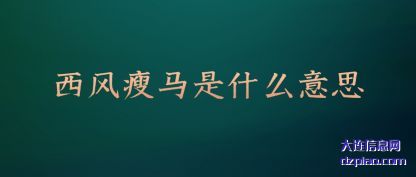 谈论西风瘦马是什么意思