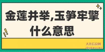 推荐金莲并举,玉笋牢擎什么意思