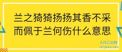 理会兰之猗猗扬扬其香不采而佩于兰何伤什么意思