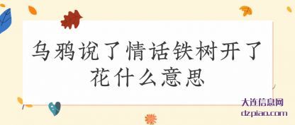 乌鸦说了情话铁树开了花什么意思