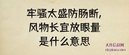 详解牢骚太盛防肠断,风物长宜放眼量是什么意思