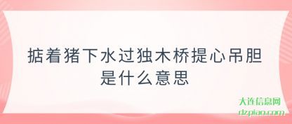 解说掂着猪下水过独木桥提心吊胆是什么意思