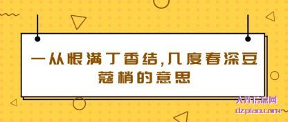关于一从恨满丁香结,几度春深豆蔻梢的意思
