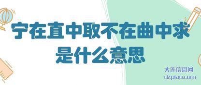 详解宁在直中取不在曲中求是什么意思