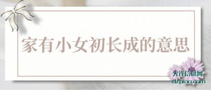 解析家有小女初长成的意思