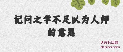 解答记问之学不足以为人师的意思