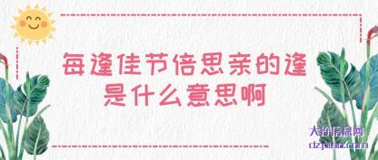 概括每逢佳节倍思亲的逢是什么意思啊