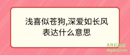 讨论浅喜似苍狗,深爱如长风表达什么意思