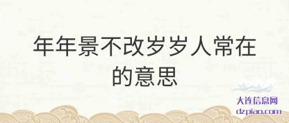 概括年年景不改岁岁人常在的意思