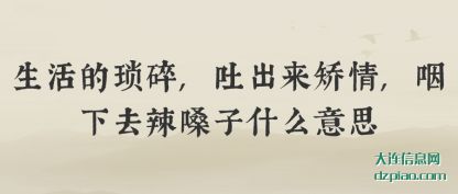 讲解生活的琐碎,吐出来矫情,咽下去辣嗓子什么意思