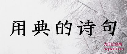 剖析用典的诗句
