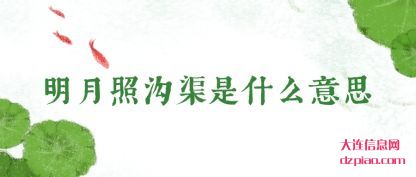 明月照沟渠是什么意思
