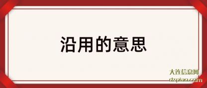 分析沿用的意思
