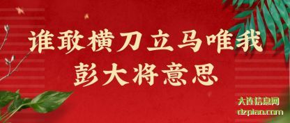 详解谁敢横刀立马唯我彭大将意思
