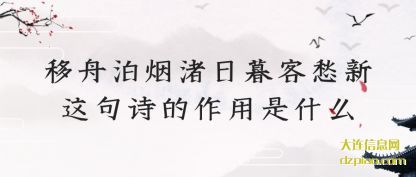 说明移舟泊烟渚日暮客愁新这句诗的作用是什么