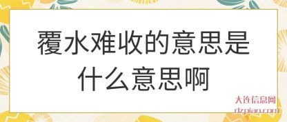分析覆水难收的意思是什么意思啊