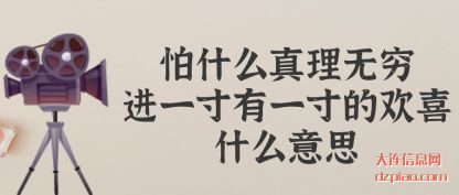 总结怕什么真理无穷进一寸有一寸的欢喜什么意思
