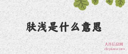 概述肤浅是什么意思