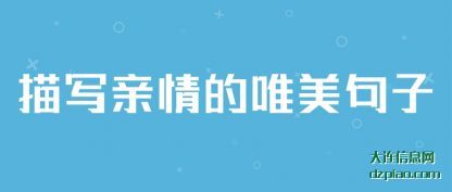 阐述描写亲情的唯美句子