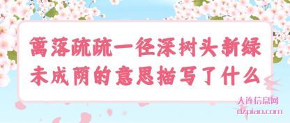 了解篱落疏疏一径深树头新绿未成荫的意思描写了什么