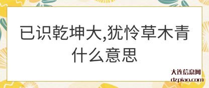 谈谈已识乾坤大,犹怜草木青什么意思