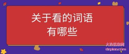 关于看的词语有哪些