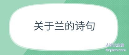 讨论关于兰的诗句