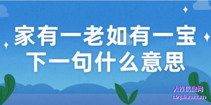 评释家有一老如有一宝下一句什么意思
