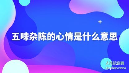 五味杂陈的心情是什么意思