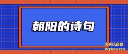 分析朝阳的诗句