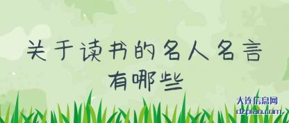 关于(yu)读书的名人名(ming)言有哪些