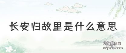 长安归故里(li)是什么(me)意思