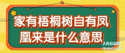家有(you)梧桐树自(zi)有凤凰来是什么意思(si)