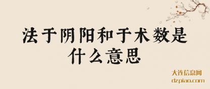 法于阴阳和(he)于术数是什么(me)意思(si)
