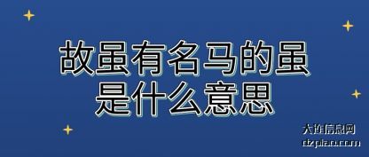 故虽有名(ming)马的虽(sui)是什么意思