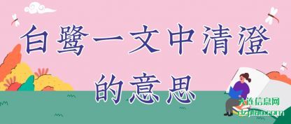 白鹭一文中清(qing)澄的意(yi)思