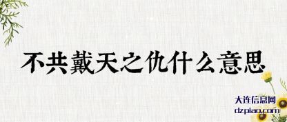不共戴天之仇(chou)什么意(yi)思