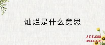 灿烂是什么(me)意思