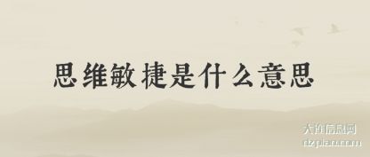 思维敏捷是什(shi)么意思