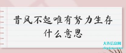 昔风不起(qi)唯有努(nu)力生存什么意思
