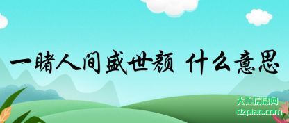一睹人间(jian)盛世颜 什么意思