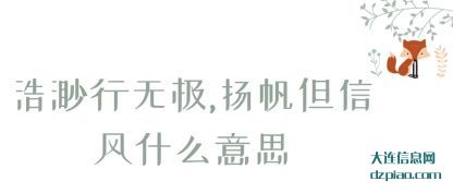浩渺行无极(ji),扬帆但信(xin)风什么意思